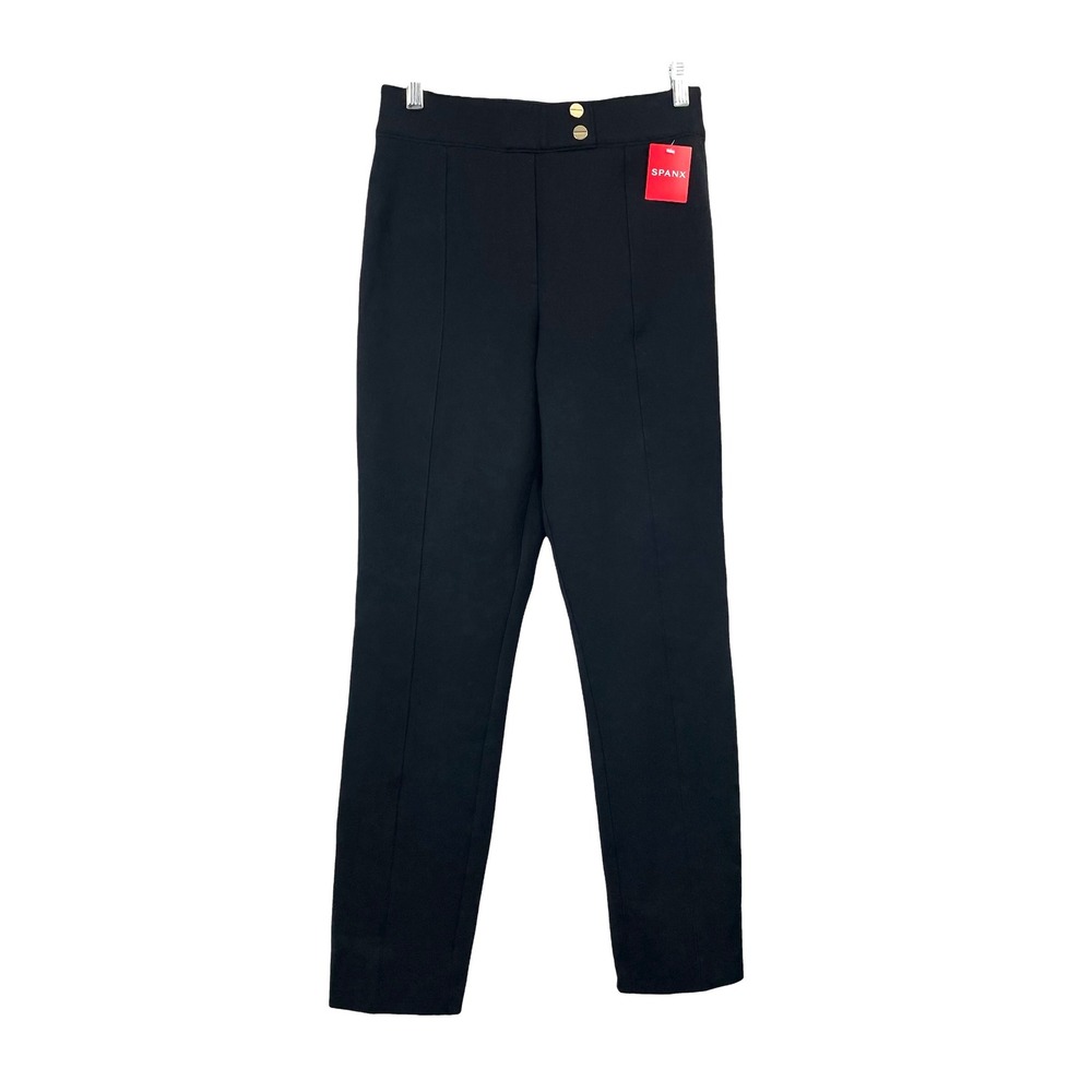 NEW Spanx The Perfect Pants ponte tab front ankle‎ straight Size S black
